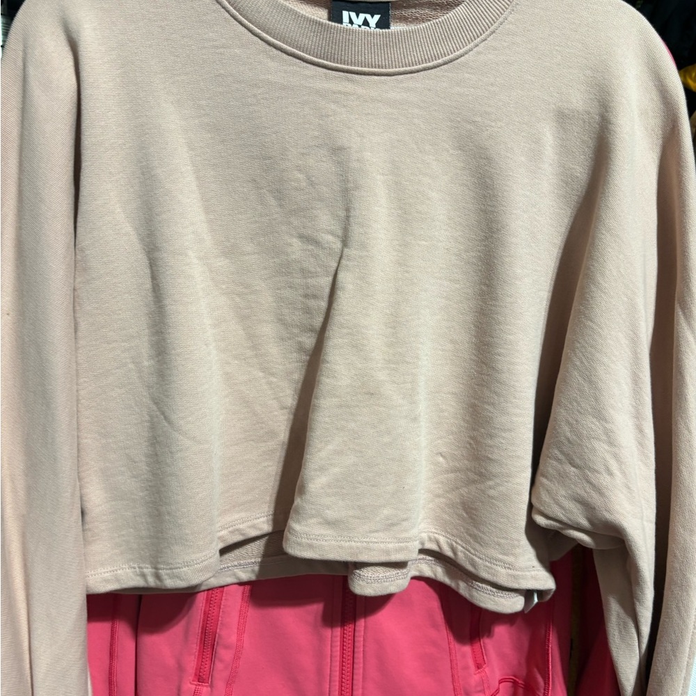 Ivy park cream crop long sleeve shirt